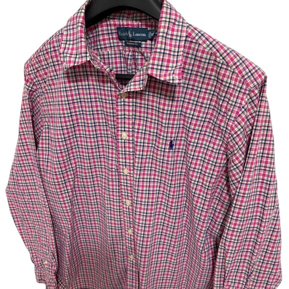 Ralph Lauren Classic Fit Shirt Long Sleeve Button Up Mens 2XL Checkered - Picture 2 of 6